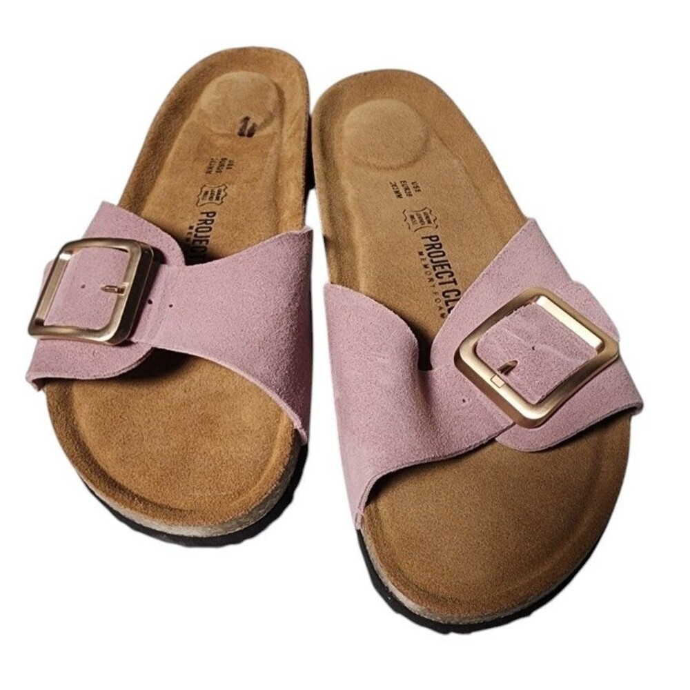 Project Cloud Ibiza Leather Sandals Size 8 Cork Footbed